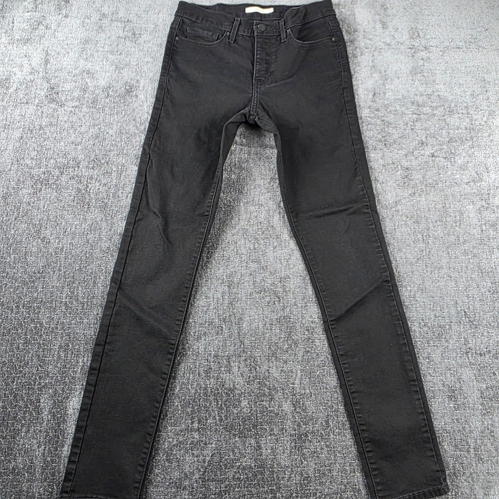 Levis Jeans Womens 29 Black 311 Shaping Skinny Jeans 29x30 Stretch Punk Emo